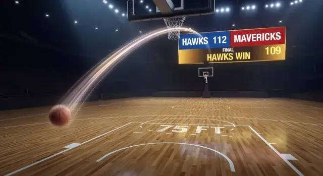 Jonathan Kuminga hits 75-foot three-pointer in Hawks' win over Mavericks