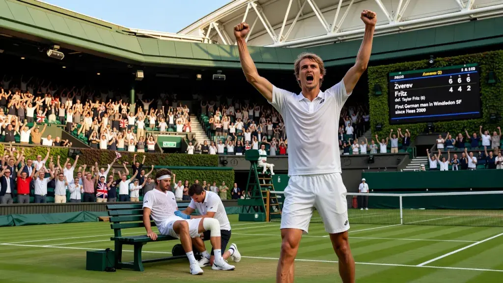 Zverev Reaches First Wimbledon Semi-Final With Dominant Fritz Demolition